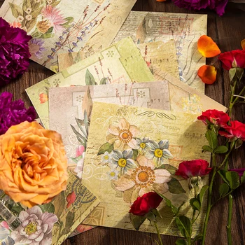 50Pieces Material Rezervați Flori de Artă Narcis Lily Rose Catel Cortina Decoratiuni Jurnalul Gospodării Pictura 17*15 CM NOU