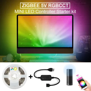 ZigBee Mini Bandă de Lumină Set LED Smart Home Automation 5V RGB Seta Interfata USB Kit de Acasă