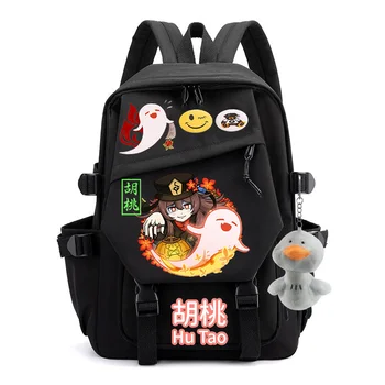 Genshin Impact Hu Tao Nylon Backpack Fete Femei Călătorie Saci De Umăr Student Ghiozdan