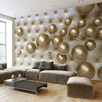 Tapet 3D Moda Sferă de Metal Moale Rola Foto picturi Murale Camera de zi Dormitor Fundal de Perete Decor Acasă Fresca Papel De Parede