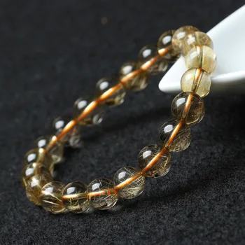 Părul de aur de Cristal un Singur inel Brățară Textura Umedă de Cristal Clar de Moda pentru Femei Bijuterii Cadou