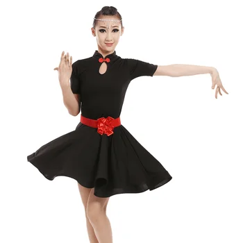 Copii dans latino rochie de balet de primăvară și vară cu mânecă scurtă fata clasificare concurenței practica de performanță costum