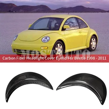 Pentru Volkswagen VW Beetle Real Fibra de Carbon Exterior Faruri Acopere Pleoapa Spranceana Trim 1998 și 2011 menționează Accesorii Auto