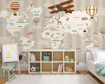 beibehang Personalizat tapet mare de mână-trase de desene animate pentru copii cameră harta balon cu aer cald de fundal tapet de perete papier peint