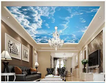 Personalizate 3d wallpaper 3d plafon picturi murale de fundal de nori cer albastru nori albi suferi de sus de fundal decorare perete perete dormitor