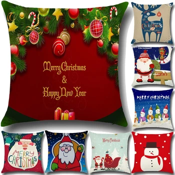 Ziua de crăciun Elan față de Pernă de Bumbac Lenjerie de pat Decorative Pernă scaun Scaun Pătrat 45x45cm Pernă Acoperă Casa de Locuit Textile
