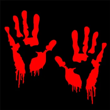 5.91 în*5.91 în Roșu Sângeroase Sânge Mână de Imprimare de Vinil Auto Decal Zombie Înfiorător Mort Autocolant Înfiorător de personalitate