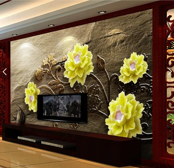 Personalizate 3D tapet, flori de bujor florale pictura murala pentru camera de zi dormitor TV fundal tapet rezistent la apa.