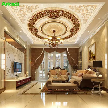 Personalizate de aur hotel în stil European, camera de zi 3d tapet tavan dormitor plafon acoperiș murale de perete decor
