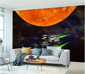 3d picturi murale tapet pentru living Retro, spațiu, planetă, navă spațială camera copiilor decor acasă fotografie tapet pentru pereți 3 d