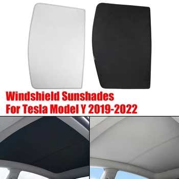 Upgrade Catarama Split Pentru Tesla Model Y 2019-2022 Fata-Spate, Trapa Parbriz Luminator Umbrele De Soare Acoperiș De Sticlă Parasolar