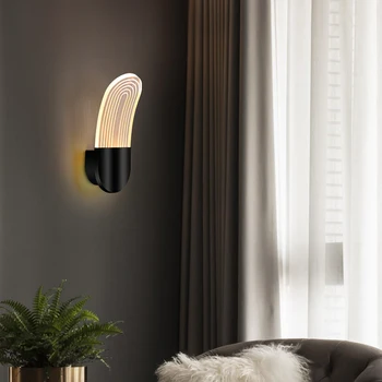 Acrilice Lampă de Perete Modernă Fundal cu LED-uri Lumina de Perete Camera de zi Noptiera Coridor lampa de B/W